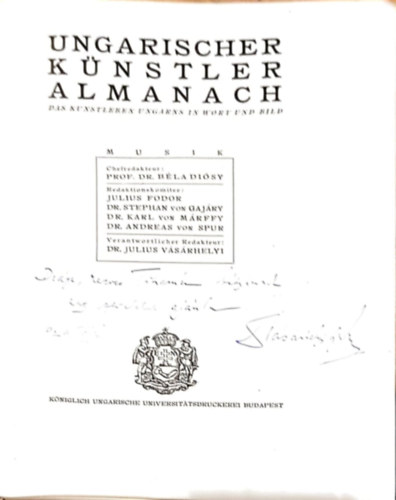 Ungarischer Knstler Almanach DEDIKLT