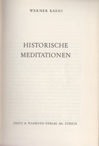 Historische Meditationen