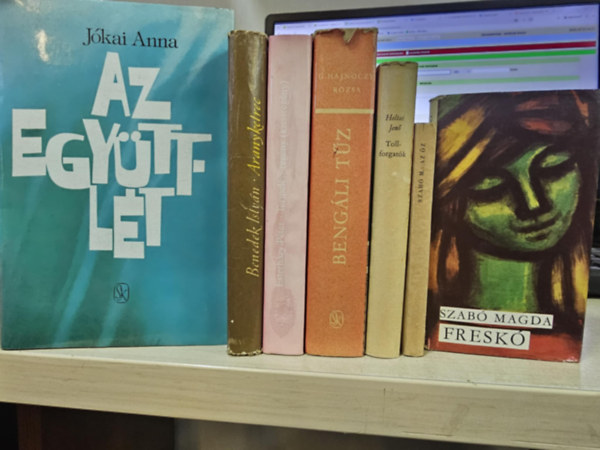 7db magyar irodalmi m�, K�NYVMENT� AJ�NLAT: Az egy�ttl�t+ Aranyketrec+ Termel�si-reg�ny+ Beng�li t�z+ Tollforgat�k+ Az �z+ Fresk�