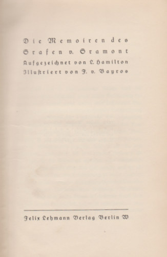 Die Memoiren des Grafen v. Gramont