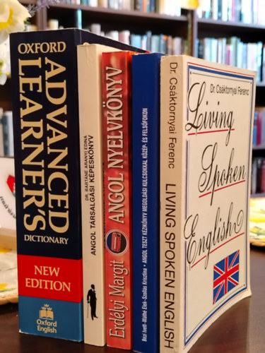 K�NYVMENT� AJ�NLAT, 5 DB. ANGOL TANUL�I CSOMAG. Oxford Advanced Learner's Dictionary, Angol t�rsalg�si k�pesk�nyv, Angol nyelvk�nyv, Angol teszt k�zik�nyv, Living Spoken English