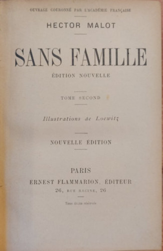 SANS FAMILLE (Csald nlkl regny francia nyelven)