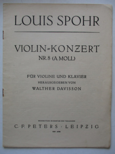 Violin konzert Nr. 8 (A moll) fr violine und klavier