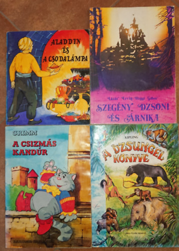 Grimm, Kipling Lzr Ervin - 4 klasszikus mesefzet: Aladdin s a csodalmpa, Szegny Dzsoni s rnika, A csizms kandr, A Dzsungel knyve