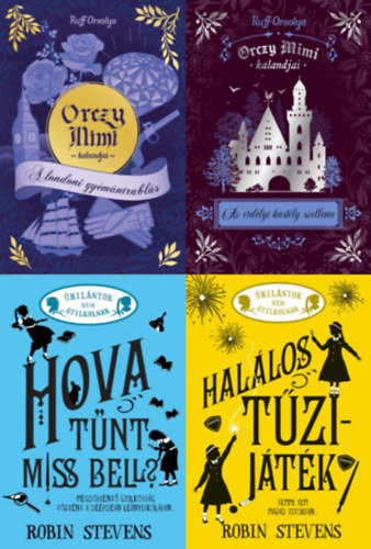 4 db krimi az �ril�nyok nem gyilkolnak �s a Orczy Mimi kalandjai sorozatokb�l: A londoni gy�m�ntrabl�s + Az erd�lyi kast�ly szelleme + Hal�los t�zij�t�k - (K�l�nleges kiad�s) + Hova t�nt Miss Bell? - (K�l�nleges kiad�s)