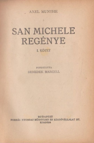 San Michele reg�nye I.(Saj�t k�ppel)