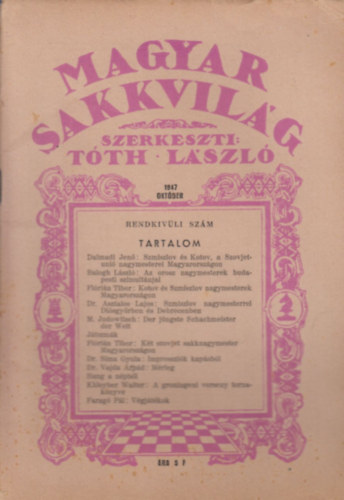 Magyar Sakkvilg 1947 Oktber