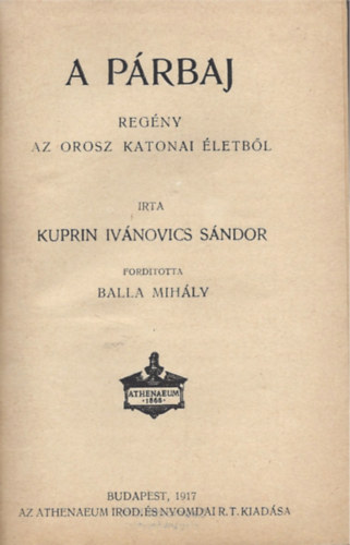 A prbaj (regny az orosz katonai letbl)