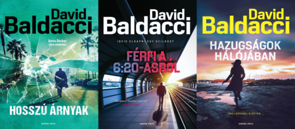 David Baldacci - 3 db David Baldacci krimi:  Frfi a 6:20-asrl + Hazugsgok hljban + Hossz rnyak