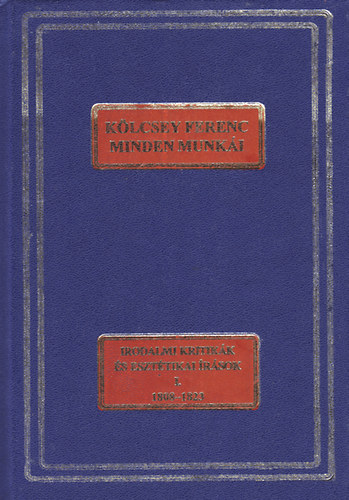 Irodalmi kritikk s eszttikai rsok I. (1808-1823)