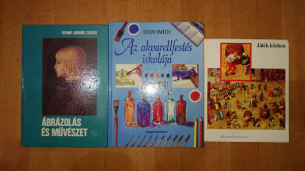 3 m�v�szettel kapcsolatos gyerekk�nyv: J�t�k k�zben - M�v�szetr�l gyerekeknek, �br�zol�s �s m�v�sszet, Az akvarellfest�s iskol�ja