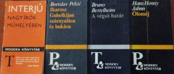 4db Modern K�nyvt�r :Interj� - Nagy �r�k m�hely�ben,�lomh�j,A v�gs� hat�r,Ikarosz Gubelkijan sz�rnyal�sa �s buk�sa - V�d�besz�d �s utols� napok