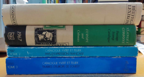 Blyeglexikon + Stanley Gibbons postage stamp catalogue part two + Yvert et Tellier catalogue tome 2-3: 1987 + 1990 (4 ktet)