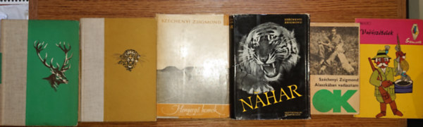 5 knyv Szchenyi Zsigmondtl ajndk vadsz-szakcsknyvvel: Csui!..., nnepnapok, Hengerg homok, Nahar, Alaszkban vadsztam + ajndk: Vadsztelek