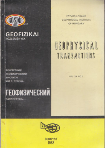 Sz. Kilnyi va  (szerk.) - Geofizikai Kzlemnyek - Geophysical Transactions Vol. 29/1-4.
