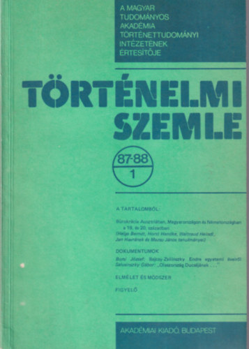 Trtnelmi Szemle 1987-88. 1, 2, 3. szmok