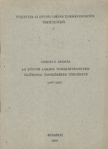 Az Etvs Lornd Tudomnyegyetem Filozfiai Tanszknek trtnete