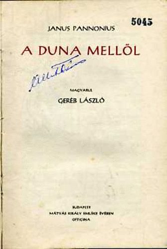 Janus Pannonius - A Duna mell�l