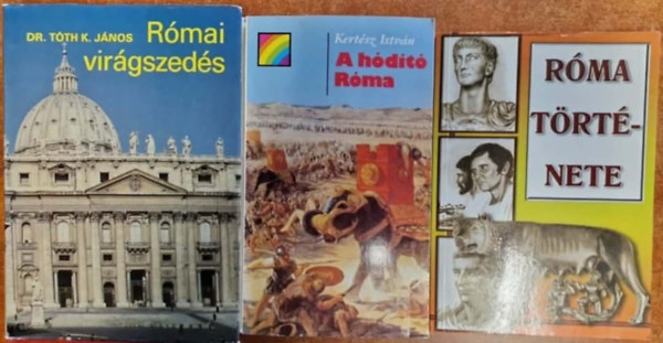 3db R�m�val kapcsolatos k�nyv: R�mai vir�gszed�s+ R�ma t�rt�nete+ A h�d�t� R�ma