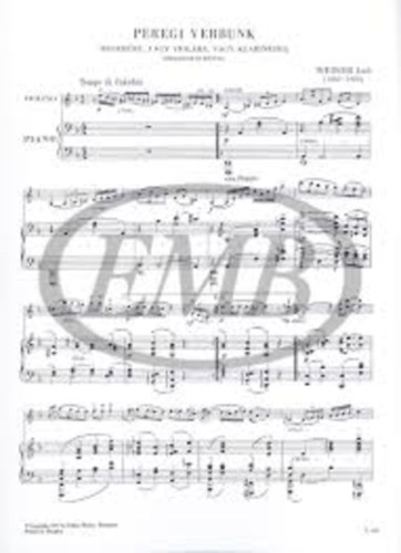 Le� Weiner - Peregi verbunk heged�re v. viol�ra v. klarin�tra zongorak�s�rettel