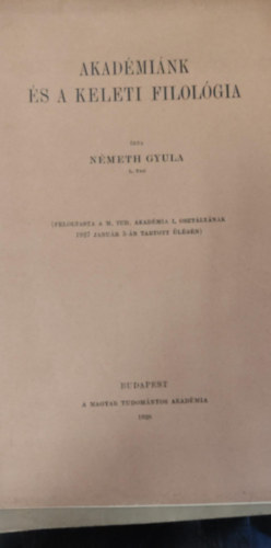 Akad�mi�nk �s a keleti filol�gia