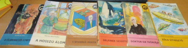 6 db Delfin sci-fi: A fldrengsek szigete; A hossz lom; A nyikorg idegen; Delfinek szigete; Doktor Ox terija; Zld tveszt