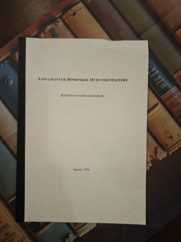 Tanulm�nyok Domonkos Ott� tisztelet�re - Munkamegoszt�s a m�traalm�si (szuhahutai) faeszk�zk�sz�t�kn�l 1950 k�r�l (k�l�nlenyomat)