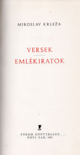 Versek-Eml�kiratok