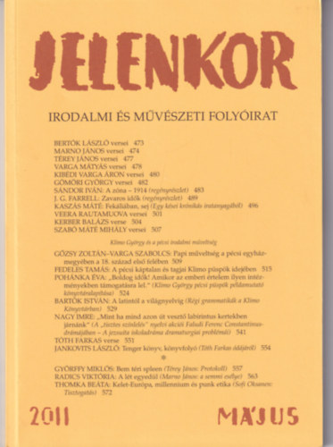 Jelenkor - Irodalmi s mvszeti folyirat - 2011. mjus