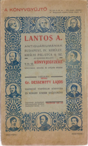 Lantos A. antiquriumnak 9-10. sz. knyvjegyzke