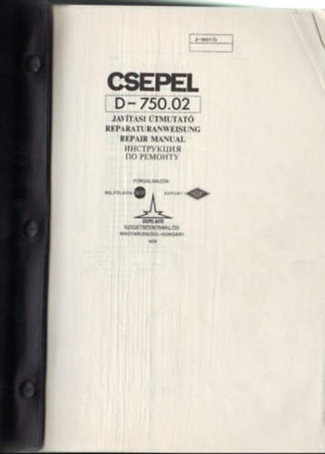 Csepel D-750.02 Javtsi tmutat