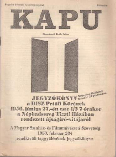 Kapu - Fggetlen kulturlis s kzleti folyirat - Klnszm