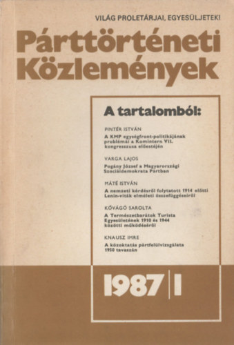 Prttrtneti Kzlemnyek 1987/1. (XXXIII. vfolyam - 1987. mrcius)