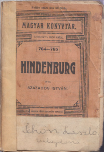 Hindenburg (Magyar knyvtr 764-765)