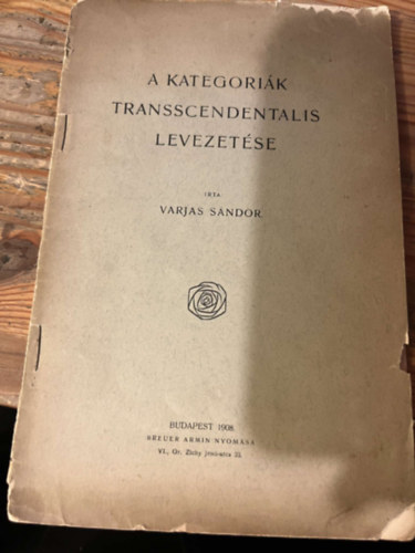 A kategrik transscendentlis levezetse