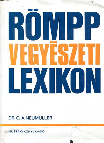 R�mpp Vegy�szeti Lexikon 1-4.(I.: A-E - II.: F-K - III.: L-P - IV.: Q-ZS)