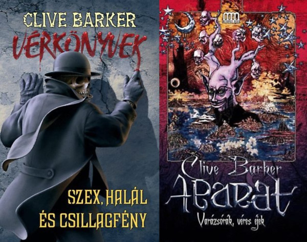 2 db Clive Barker thriller: Szex, hal�l �s csillagf�ny - V�rk�nyvek 1. + Abarat 2. - Var�zs�r�k, v�res �jek