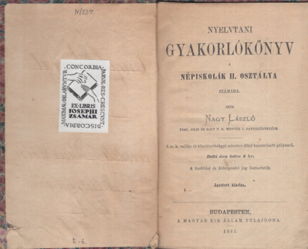 Nagy L�szl� - Nyelvtani gyakorl�k�nyv a n�piskol�k II. oszt�lya sz�m�ra