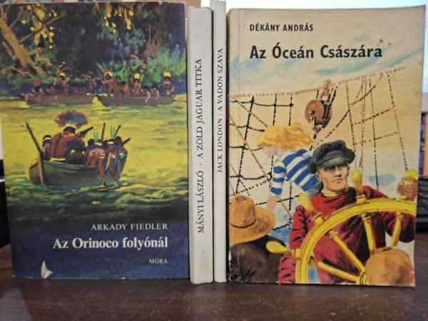4 db ifj�s�gi reg�ny, K�NYVMENT� AJ�NLAT: Az Orinoco foly�n�l, A z�ld Jagu�r titka, A vadon szava, Az �ce�n Cs�sz�ra