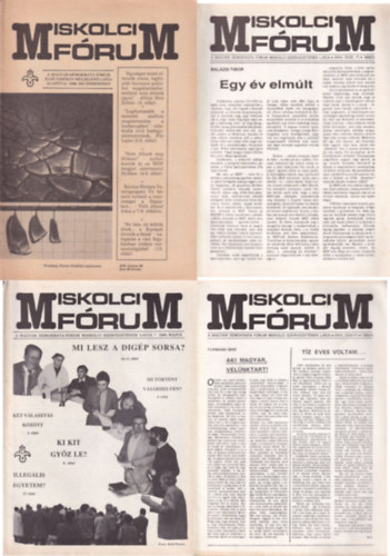 4 db Miskolci F�rum (1989/4., 1989/5., 1990. m�jus, 1990. j�nius)
