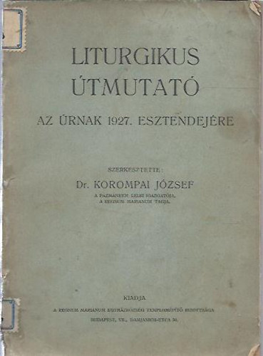 Liturgikus tmutat az rnak 1927. esztendejre