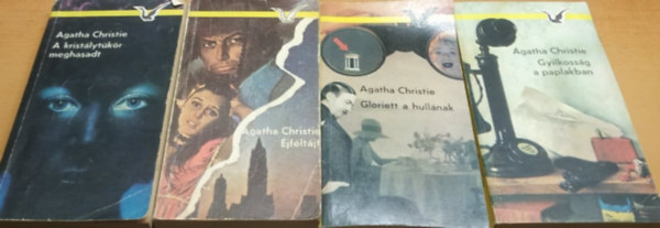 4 db Agatha Christie: A kristlytkr meghasadt; jfltjt; Gloriett a hullnak; Gyilkossg a paplakban