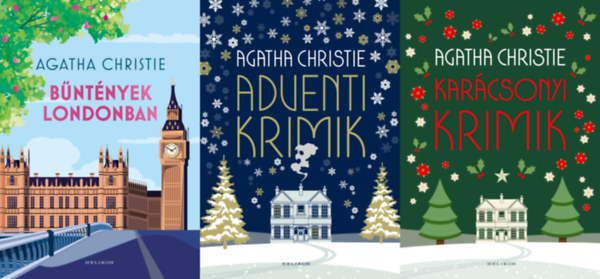 3 db Agatha Christie krimi: Bntnyek Londonban + Adventi krimik + Karcsonyi krimik