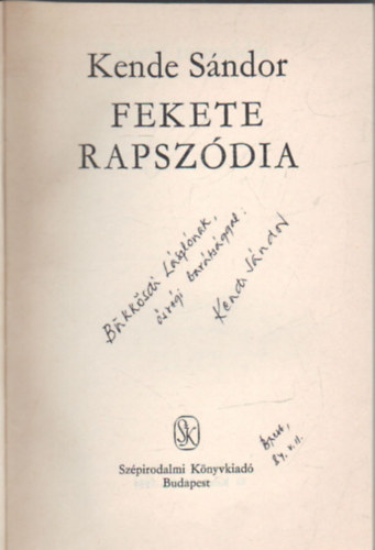 Fekete rapszdia - dediklt