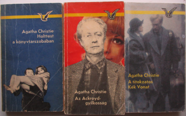 3 db Agatha Christie: A titokzatos kk vonat + Az Ackroyd-gyilkossg + Holttest a knyvtrszobban