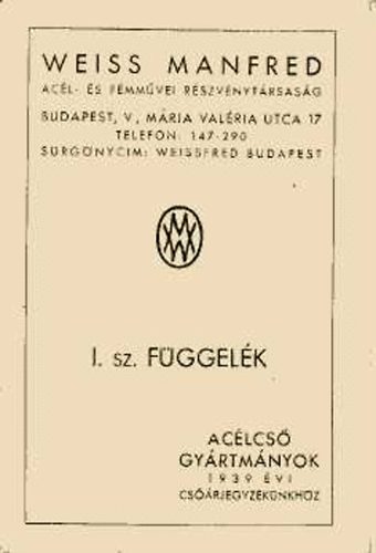 Weiss Manfred Ac�l- �s F�mm�vei Rt. I. sz. f�ggel�k