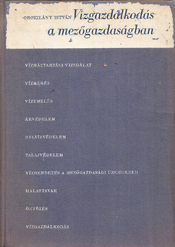 V�zgazd�lkod�s a mez�gazdas�gban