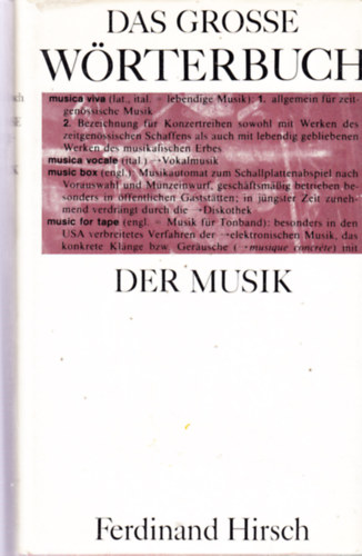 Ferdinand Hirsch - DAS GROSSE WRTERBUCH DER MUSIK
