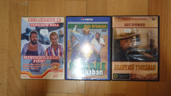 3 Bud Spencer DVD: Mindent bele, fi�k!, Piedone Afrik�ban, Arannyes� Yucc�ban
