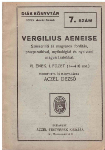Vergilius Aeneise - Dik knyvtr 7. szm